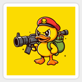 Duck with Bazooka - evil duck Magnet